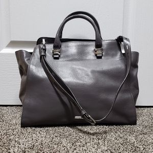 Rebecca Minkoff Regan tote with crossbody strap in grey leather